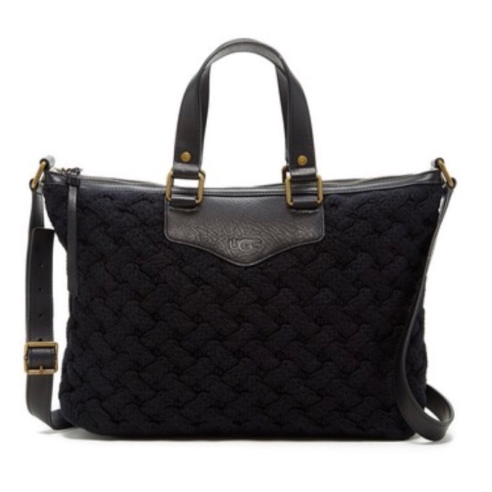 UGG Eva Leather Satchel in Black NWT